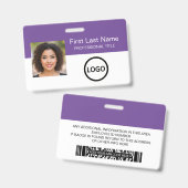 カスタム社員IDバッジ バーコードロゴ バッジ (正面＆裏面)