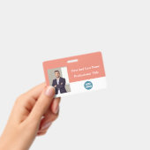 カスタム社員IDバッジ - 名前、写真、バーコード バッジ (手持ち)