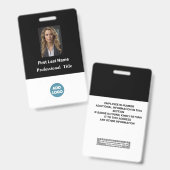 カスタム社員IDバッジ - 名前、写真、ロゴ.. バッジ (正面＆裏面)