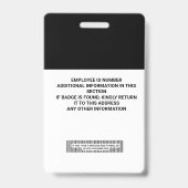 カスタム社員IDバッジ - 名前、写真、ロゴ.. バッジ (裏面)