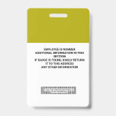 カスタム社員IDバッジ - 名前、写真、ロゴ.. バッジ (裏面)