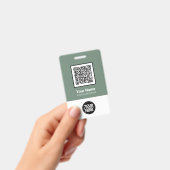 カスタム社員QRコードバーコードロゴ名 バッジ (手持ち)