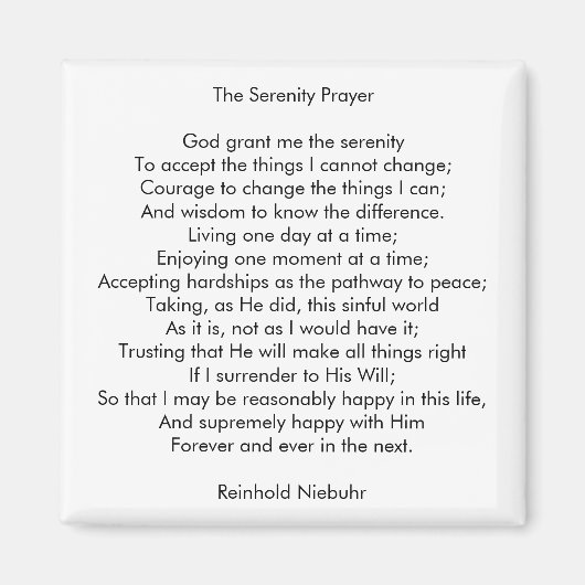 カスタム祈りの言葉曲の感動的引用文 マグネット (正面)