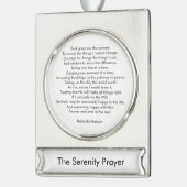 カスタム祈りの言葉曲引用文メやる気を起こさせるッセージ シルバープレートバナーオーナメント (左)