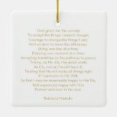 カスタム祈りの言葉曲引用文文字エレガント両面 セラミックオーナメント (裏面)