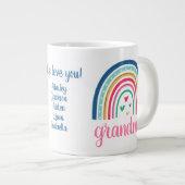カスタム祖母レインボー ジャンボコーヒーマグカップ (正面右)