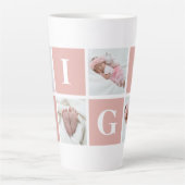 カスタム祖母Gigi 4 Photo Collage カフェラテマグ (正面)