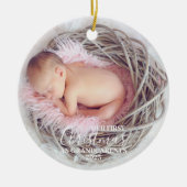 カスタム祖父母の初めてのクリスマス セラミックオーナメント (正面)