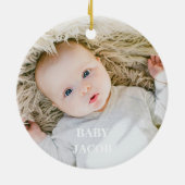 カスタム祖父母の初めてのクリスマス セラミックオーナメント (裏面)