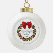 カスタム祖父母の贈り物のクリスマスの飾り セラミックボールオーナメント (正面)