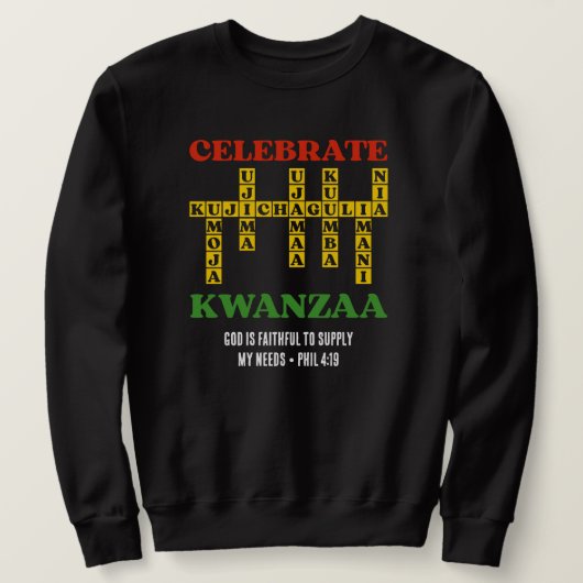 カスタム祝賀KWANZAAパズル スウェットシャツ (デザイン正面)