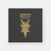 カスタム神秘的金ゴールドバチェロレッテ スタンダードカクテルナプキン (正面)