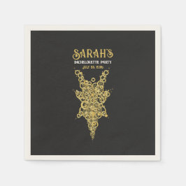 カスタム神秘的金ゴールドバチェロレッテ スタンダードカクテルナプキン
