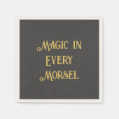 カスタム神秘的金ゴールドバチェロレッテ スタンダードカクテルナプキン (正面)