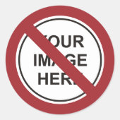 カスタム禁止サークルサイン ラウンドシール (正面)