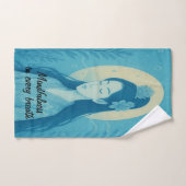 カスタム禅ヨガ瞑想マインドフルネスブルー ハンドタオル (ハンドタオル)