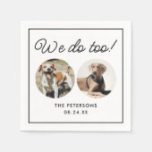 カスタム私たちは犬のナプキンを愛撫し結婚すぎる スタンダードカクテルナプキン (正面)