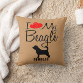カスタム私のビーグルが大好き クッション (ブランケット)