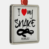 カスタム私の蛇が大好き メタルオーナメント (右)