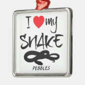 カスタム私の蛇が大好き メタルオーナメント (左)