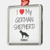 カスタム私は私のドイツの羊飼いを愛している メタルオーナメント (左)
