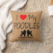 カスタム私は2つのプードルが大好き クッション (ブランケット)