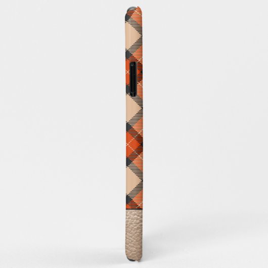 カスタム秋かぼちゃオレンジ茶色タータンチェック模様 Case-Mate iPhoneケース (裏面/右)