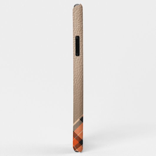 カスタム秋かぼちゃオレンジ茶色タータンチェック模様 Case-Mate iPhoneケース (裏面/右)