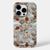 カスタム秋の刺繍フローラと引用文 Case-Mate iPhoneケース (裏面)