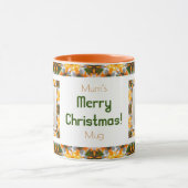 カスタム秋の秋パターすてきン写真写真茶 マグカップ (中央)