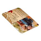 カスタム秋の結婚式の日付を保存するフォトマグネット マグネット (右側)