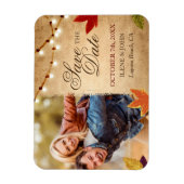 カスタム秋の結婚式の日付を保存するフォトマグネット マグネット (縦)