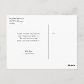 カスタム秋の結婚式モダンオレンジフォトコラージュ ポストカード (裏面)