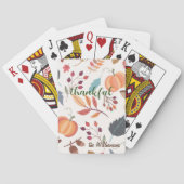 カスタム秋の色のパターン、感謝 トランプ (裏面)