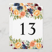 カスタム秋フローラの表結婚番カード サンキューカード (正面/裏面)