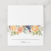 カスタム秋フローラウォーター結婚カラー プレイスカード (外部開封)