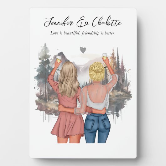 カスタム秋最高のの風景とポートレートフレンド フォトプラーク (正面)