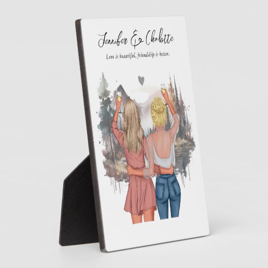 カスタム秋最高のの風景とポートレートフレンド フォトプラーク (側面)