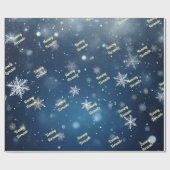 カスタム積雪片パーソナライズされた ラッピングペーパー (フラット)