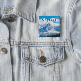 カスタム空スタイリッシュのイメージと文字の形状の正方形 缶バッジ