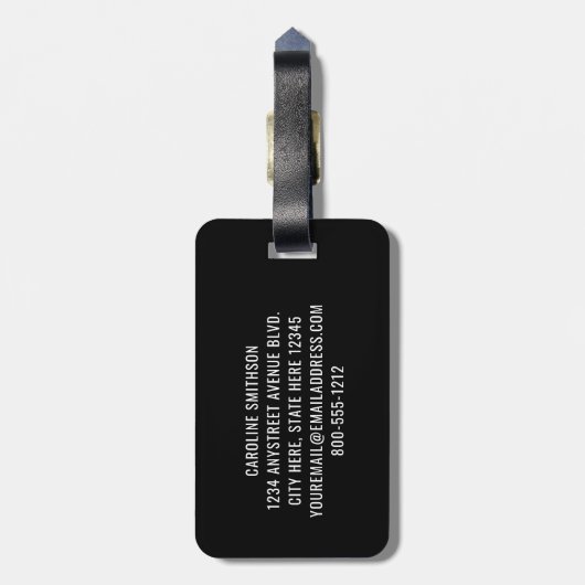 カスタム空港コーおもしろいドブラック荷物 ラゲッジタグ (裏面縦)