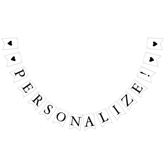 カスタム空白のハート結婚バンティング旗 バンティングフラッグ (全)