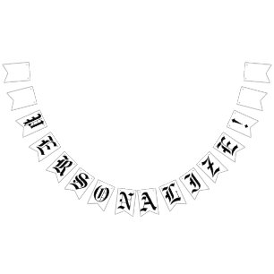 カスタム空白の旧Englishゴシック結婚ズ バンティングフラッグ