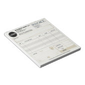 カスタム空白ビジネス請求書注文書ロゴ ノートパッド (アングル)