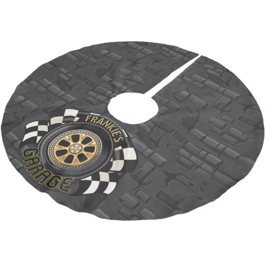 カスタム競走旗筋改造車庫 ブラッシュドポリエステルツリースカート (アングル)