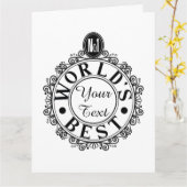 カスタム第1世最高の界. (Your Text)タイポグラフィ カード (黄色い花)