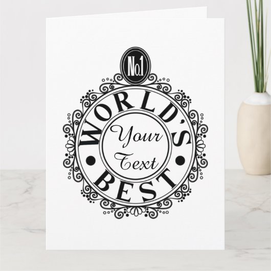 カスタム第1世最高の界. (Your Text)タイポグラフィ カード (正面)
