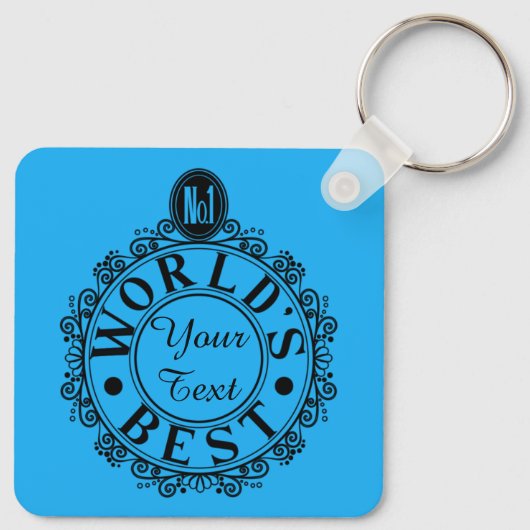 カスタム第1世最高の界. (Your Text)タイポグラフィ キーホルダー (裏面)