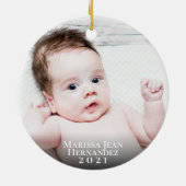 カスタム第1回クリスマスAs Uncle 2フォト金ゴールドスクリプト セラミックオーナメント (裏面)