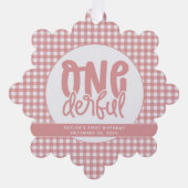 カスタム第1回バースデーキュートパステルピンクオンダーフル オーナメントカード (正面)